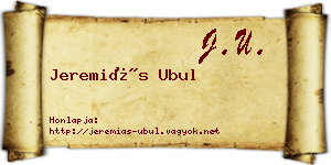 Jeremiás Ubul névjegykártya